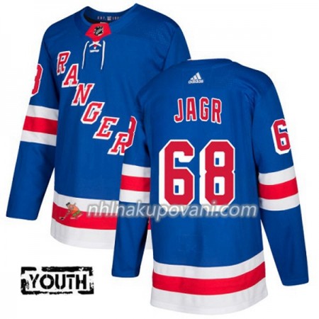 New York Rangers Dresy Jaromir Jagr 68 Adidas 2017-2018 Modrá Authentic - Dětské